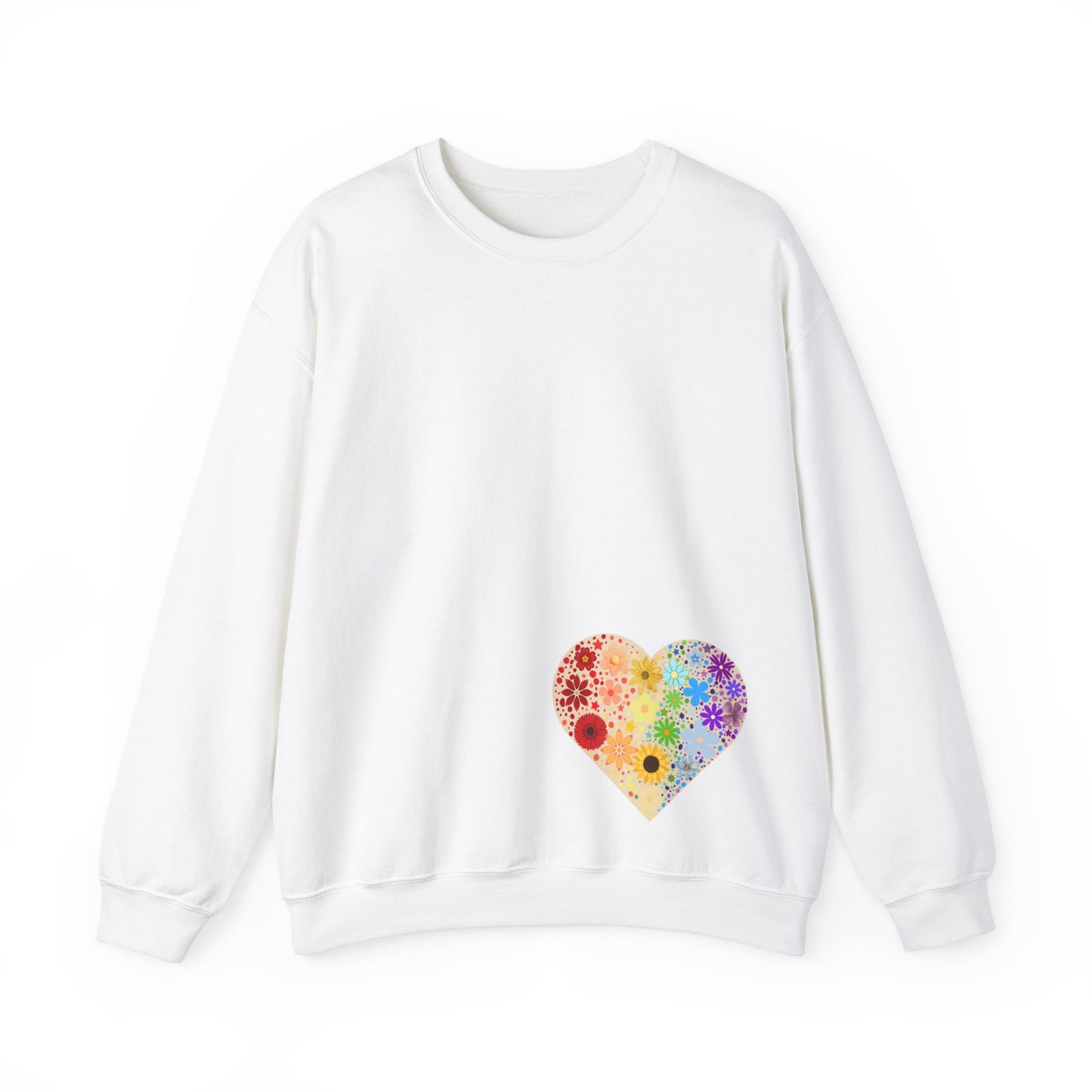 Flower Heart Unisex Heavy Blend™ Crewneck Sweatshirt