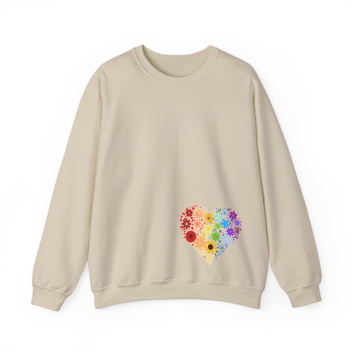 Flower Heart Unisex Heavy Blend™ Crewneck Sweatshirt