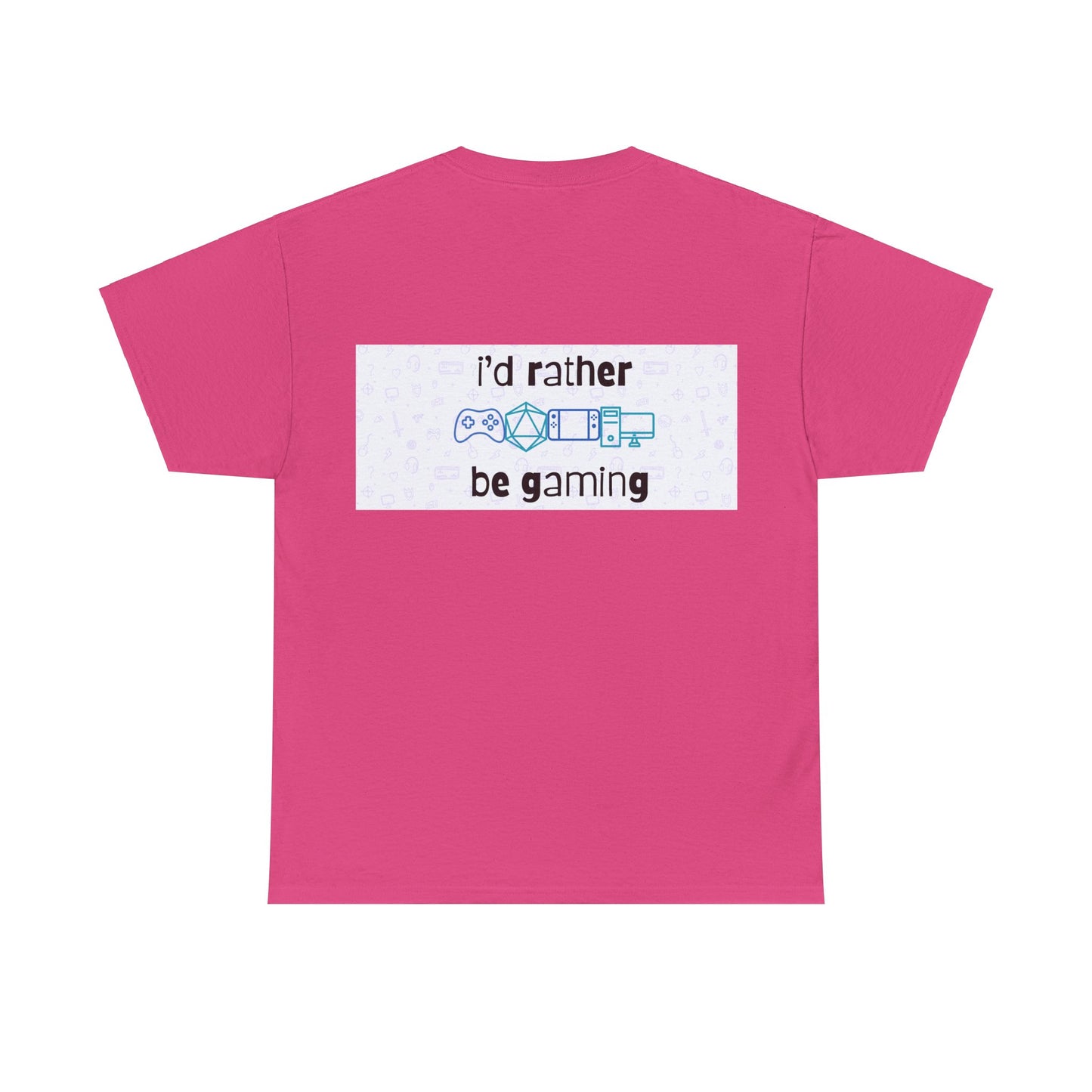 I'd rather be gaming - back - Unisex Heavy Cotton Tee