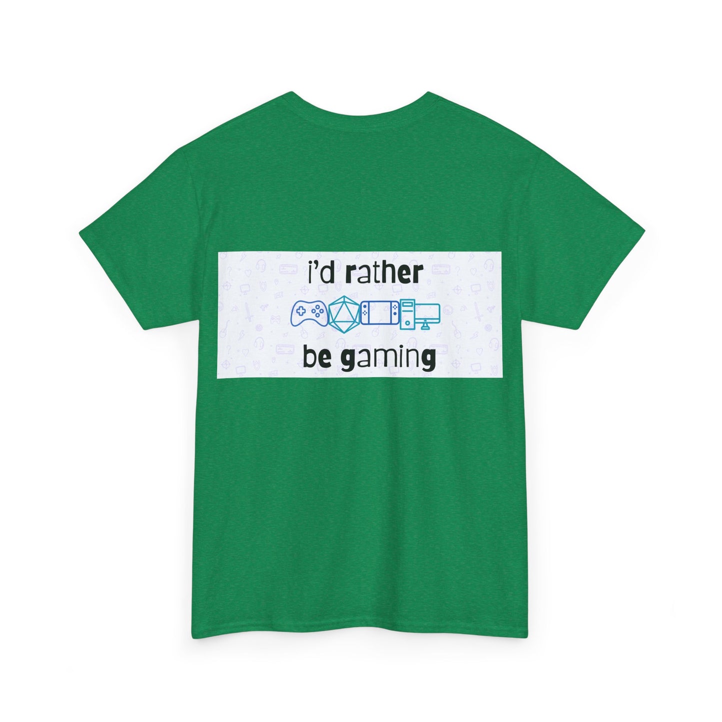 I'd rather be gaming - back - Unisex Heavy Cotton Tee