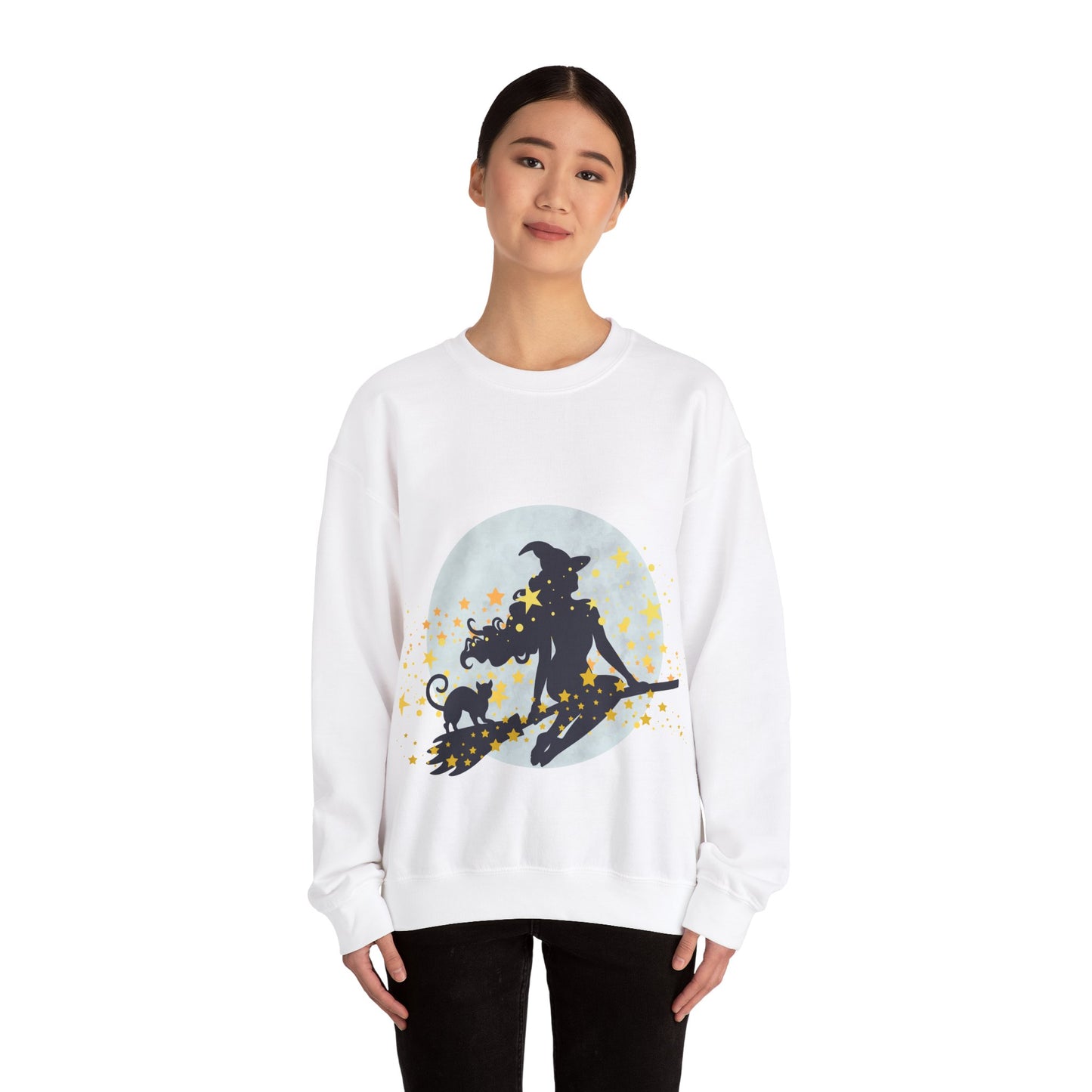 Flying Witch Unisex Heavy Blend™ Crewneck Sweatshirt