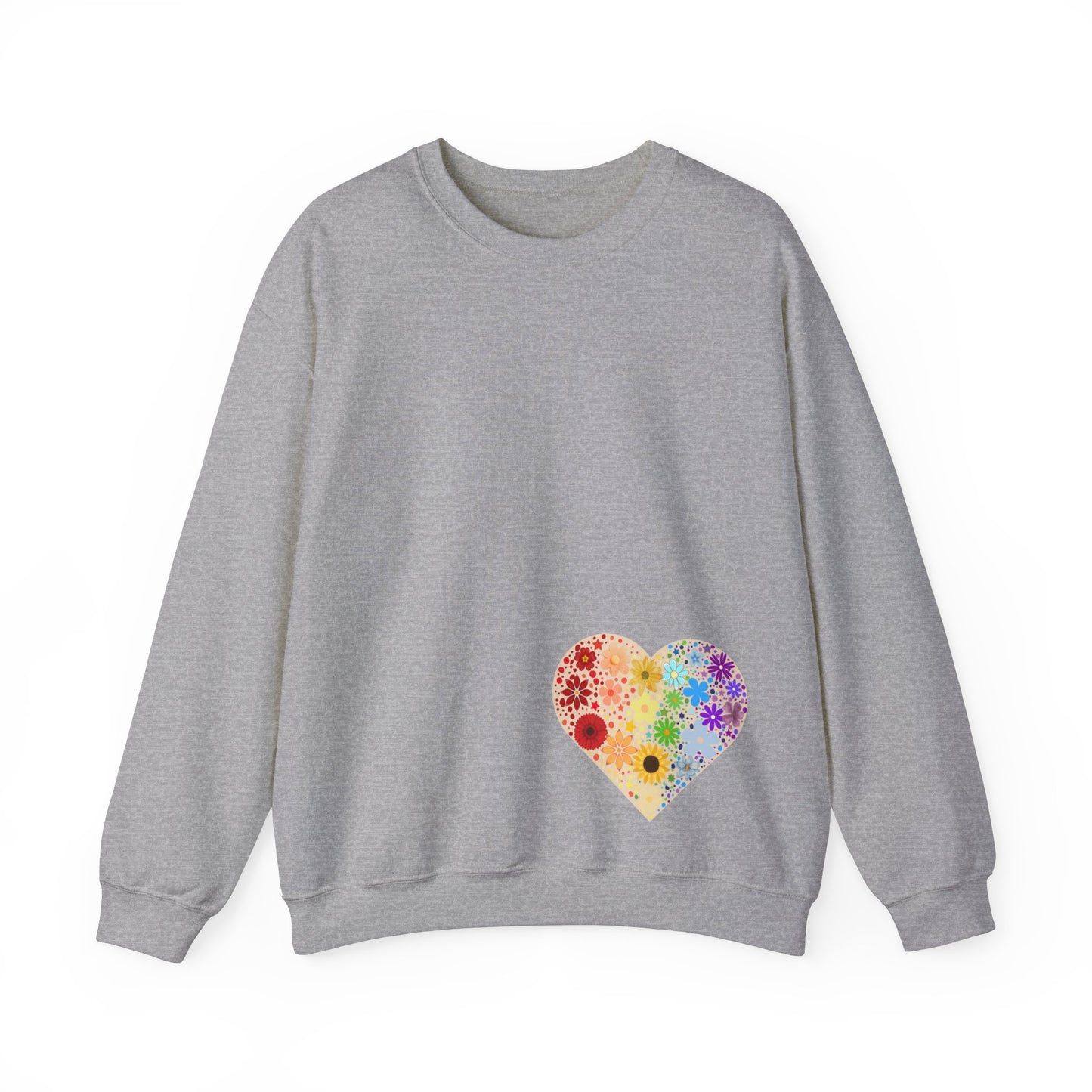 Flower Heart Unisex Heavy Blend™ Crewneck Sweatshirt