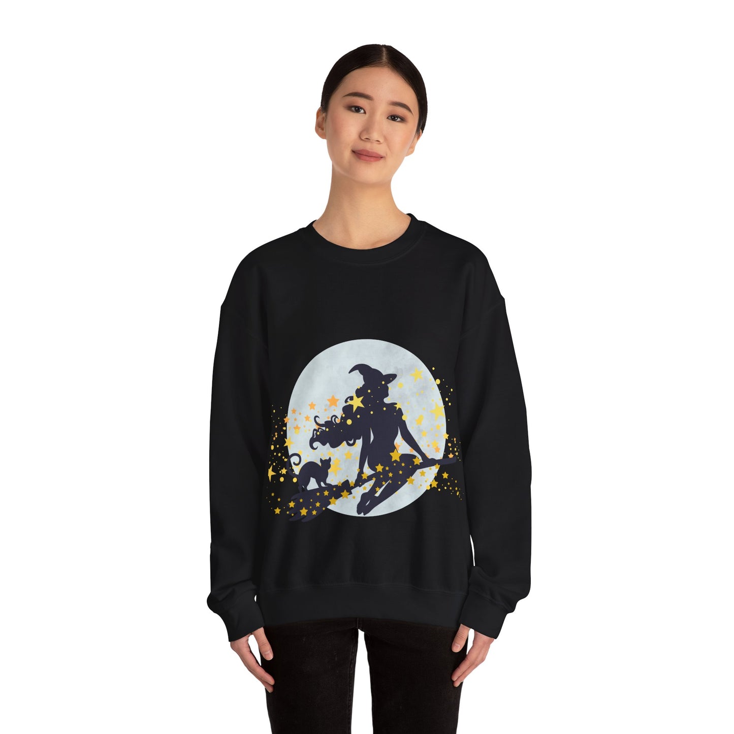 Flying Witch Unisex Heavy Blend™ Crewneck Sweatshirt