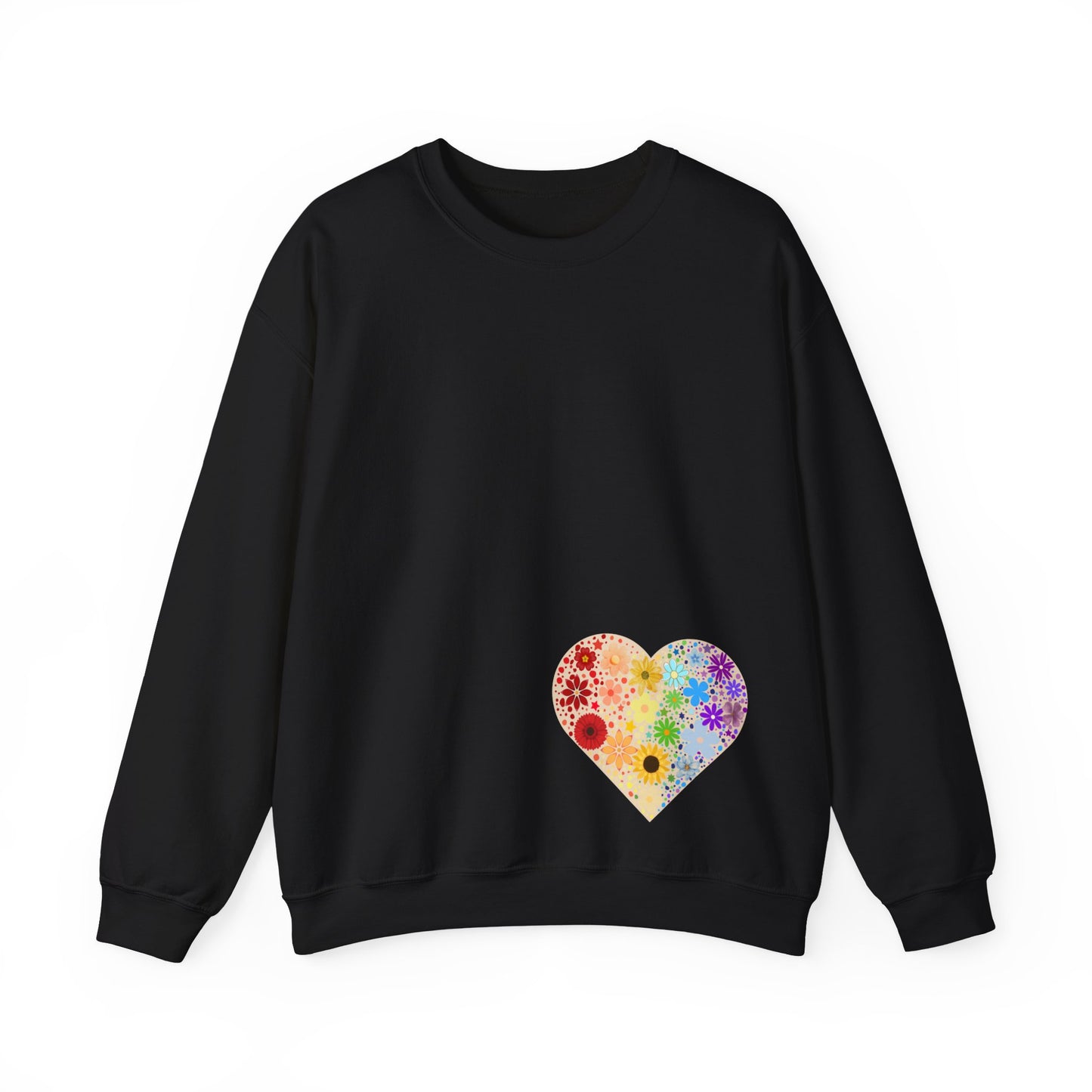 Flower Heart Unisex Heavy Blend™ Crewneck Sweatshirt