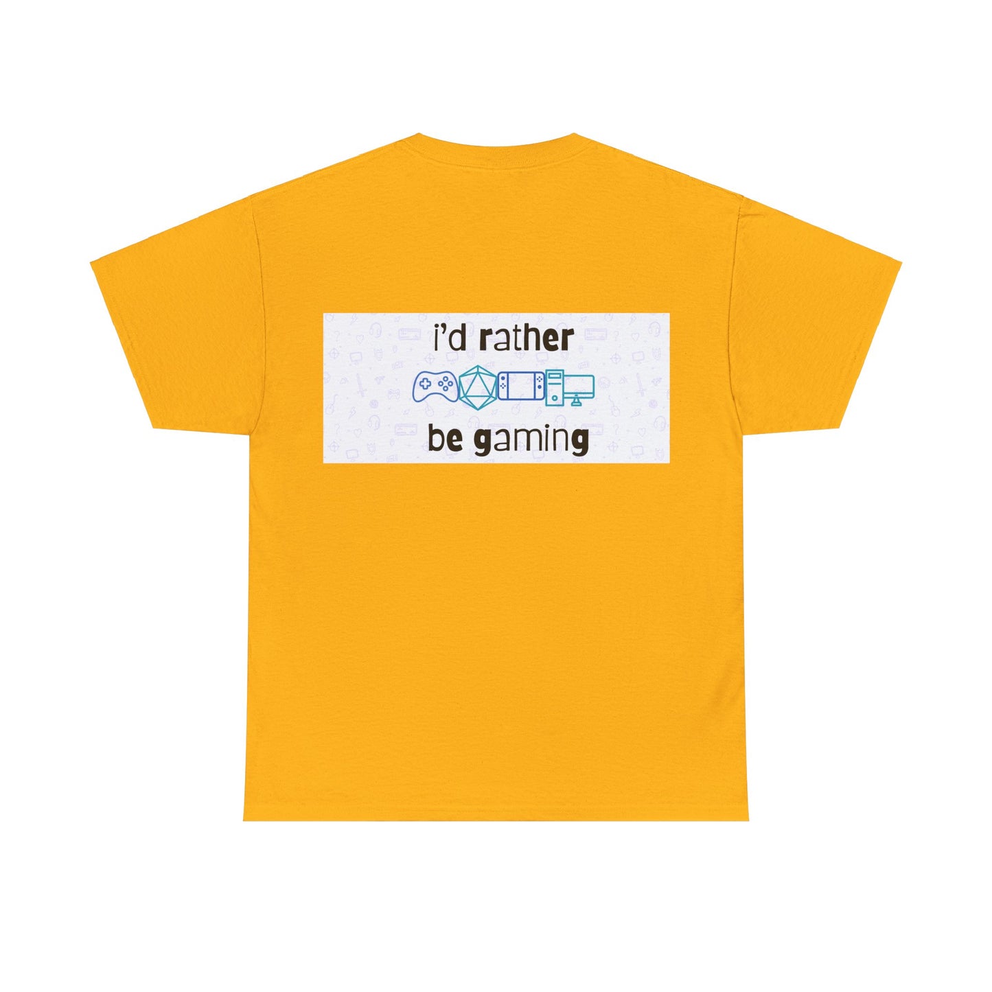 I'd rather be gaming - back - Unisex Heavy Cotton Tee