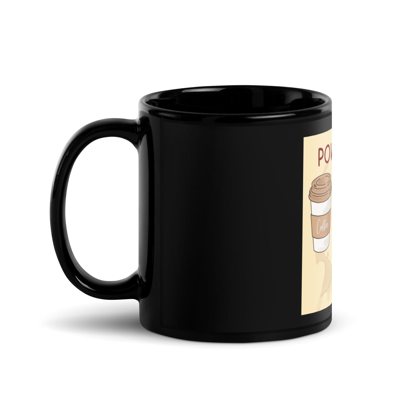 Power by Coffee and Gaming Black Glossy Mug