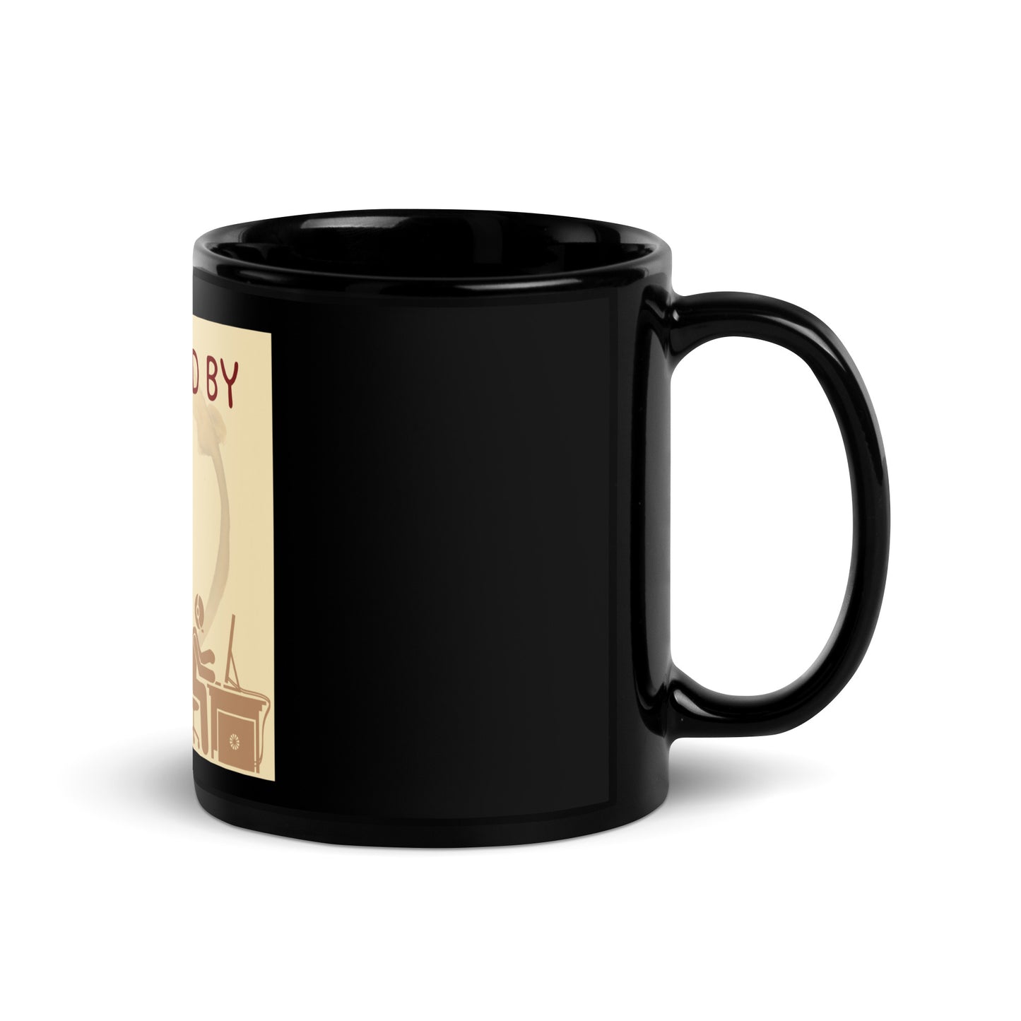 Power by Coffee and Gaming Black Glossy Mug