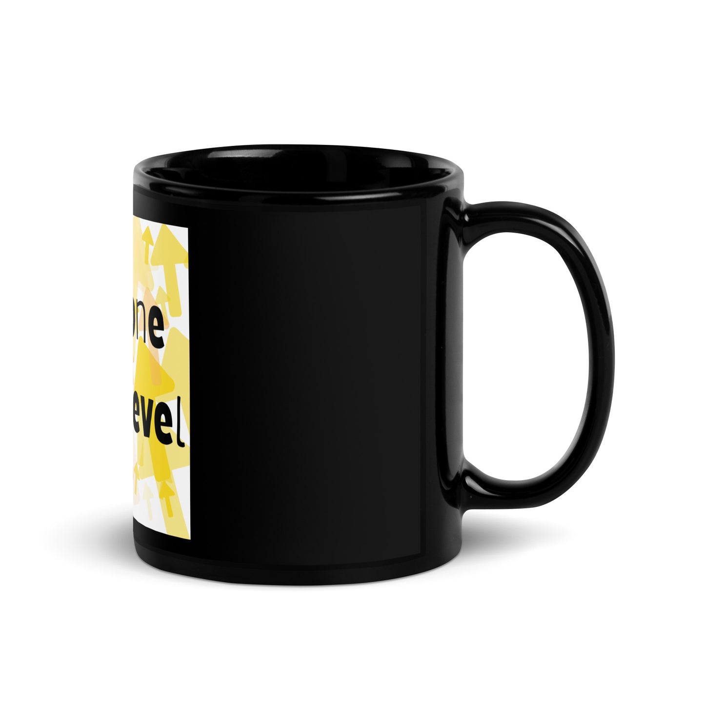 One more level Black Glossy Mug