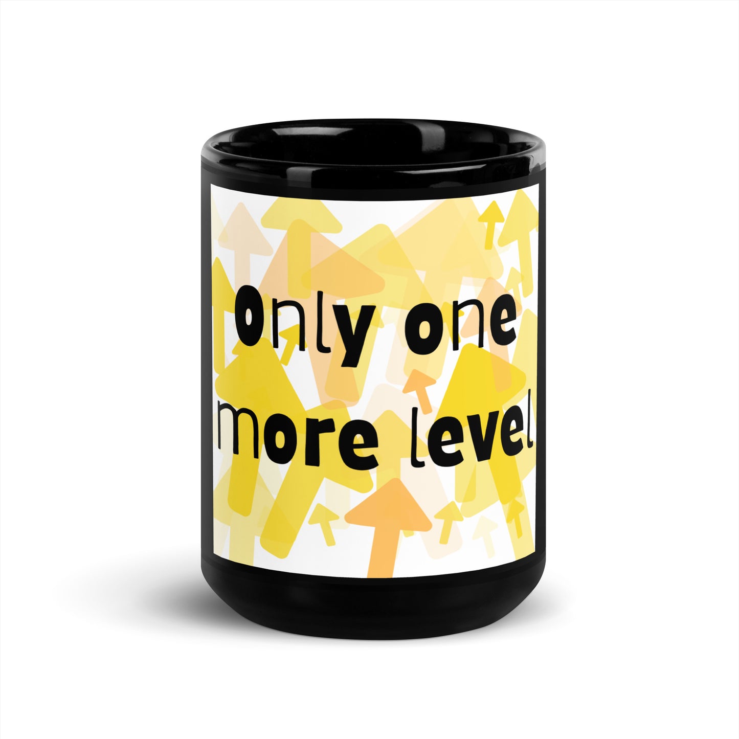 One more level Black Glossy Mug