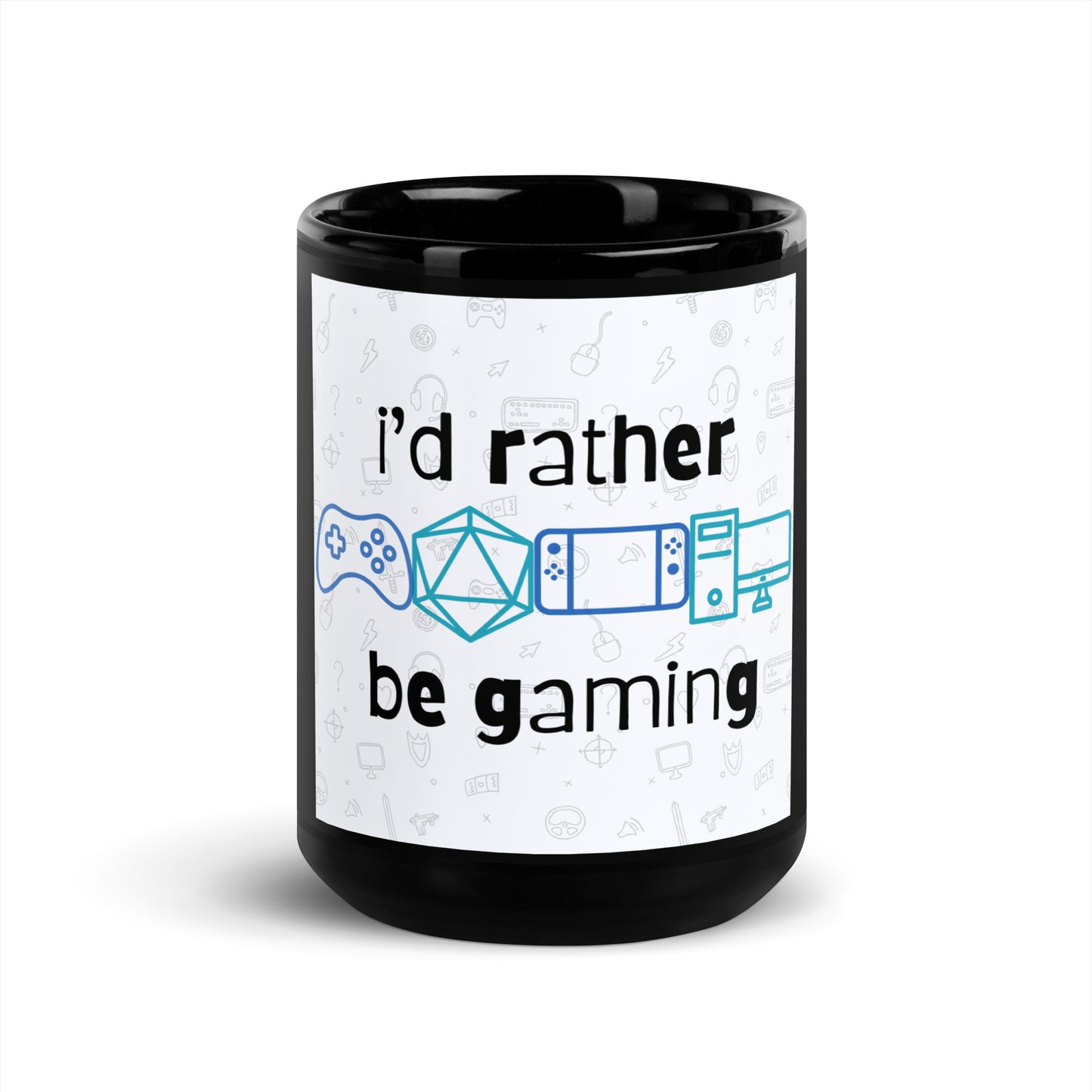 I'd rather be gaming Black Glossy Mug