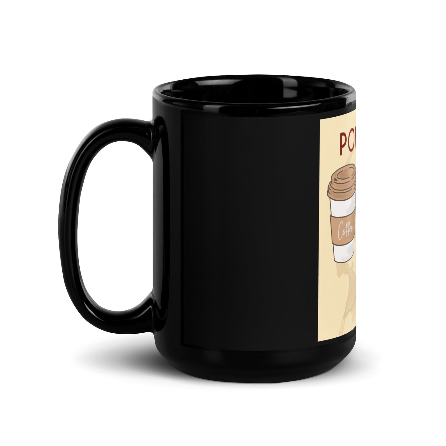 Power by Coffee and Gaming Black Glossy Mug