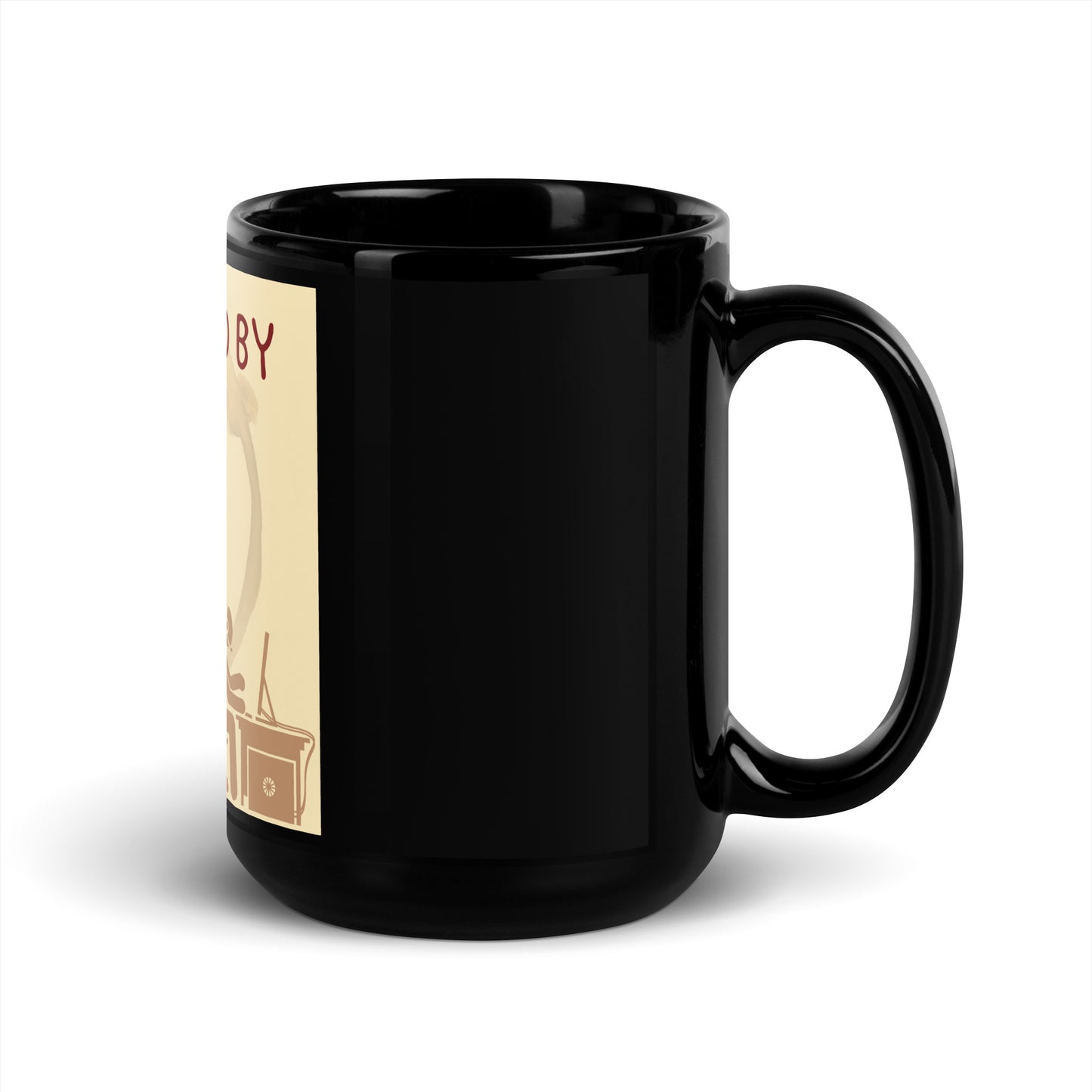 Power by Coffee and Gaming Black Glossy Mug