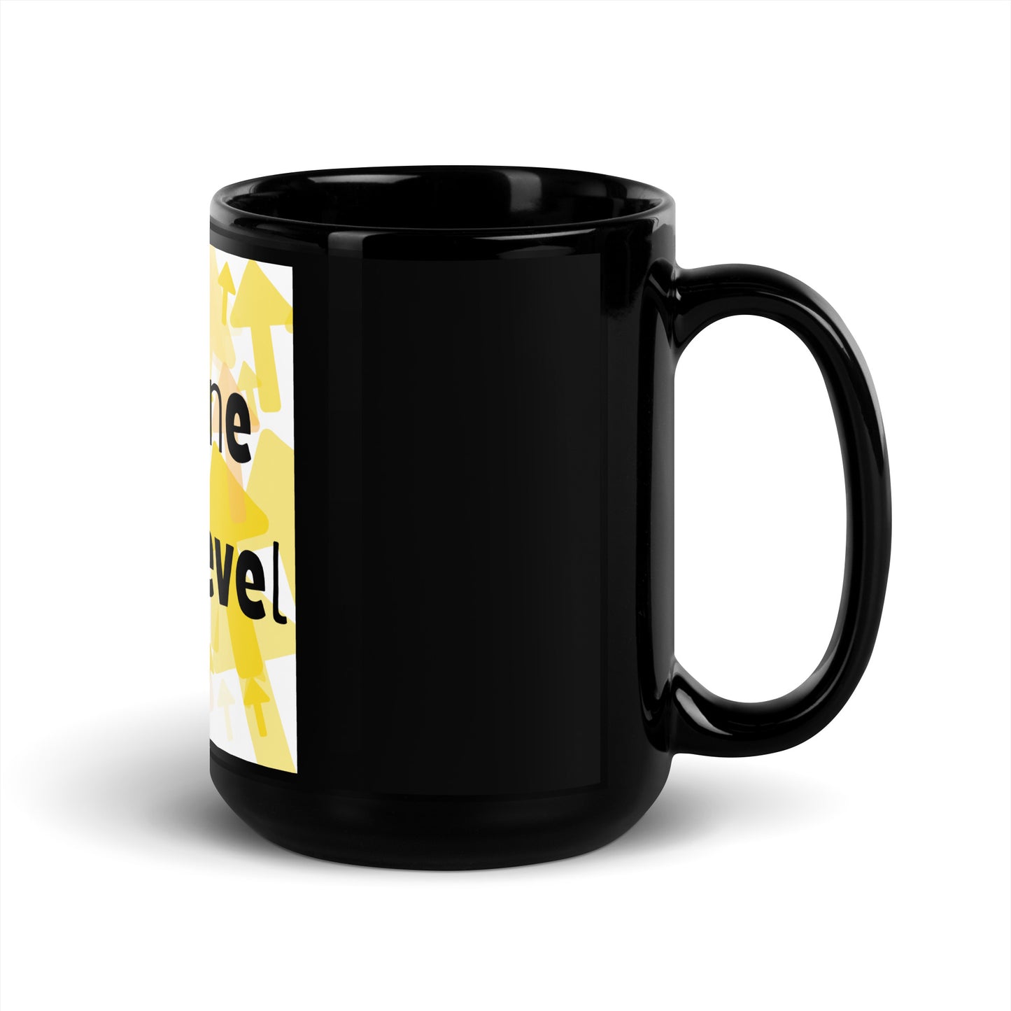 One more level Black Glossy Mug