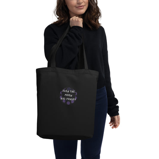 Moon phases embroidered Eco Tote Bag