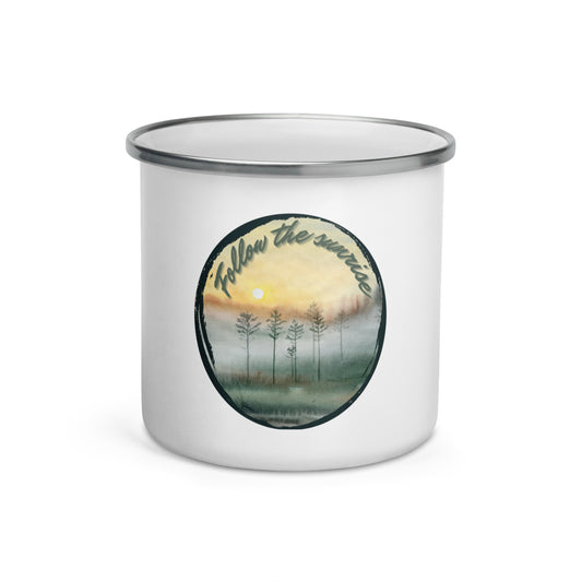 Follow the Sunrise Enamel Mug