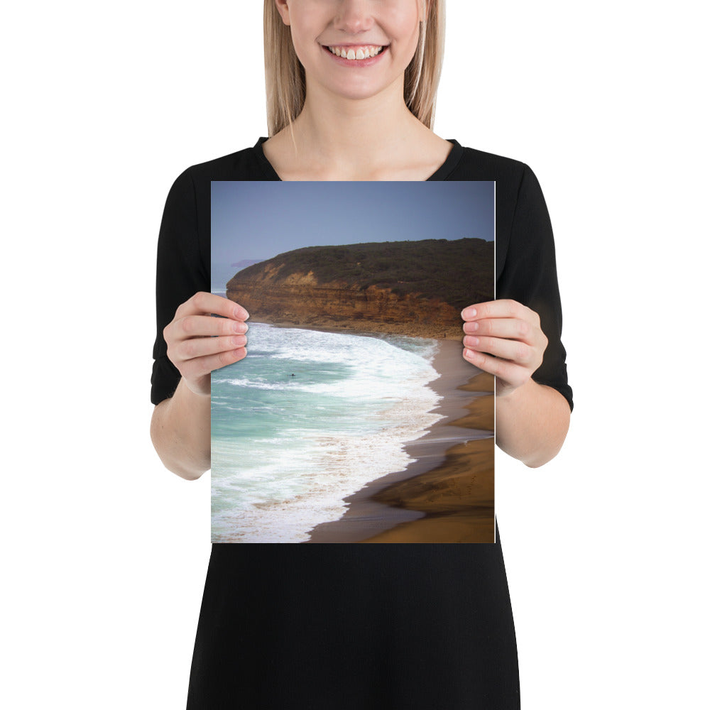 Black sand and Beach Poster