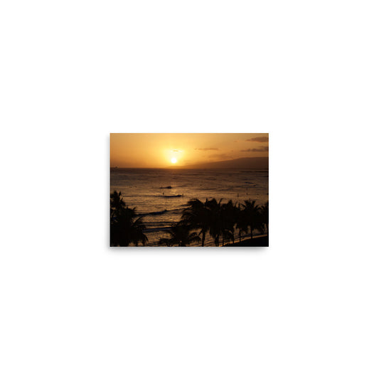 Beach Sunset in Hawaii Poster