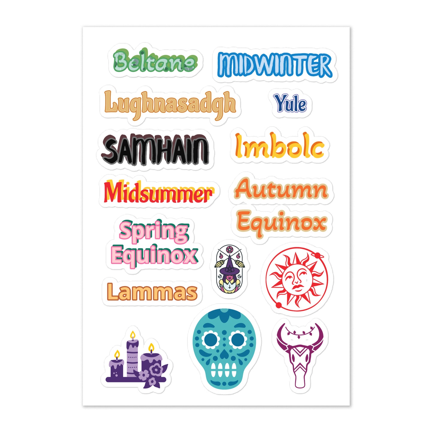 Sabbat Set Coloured Sticker sheet