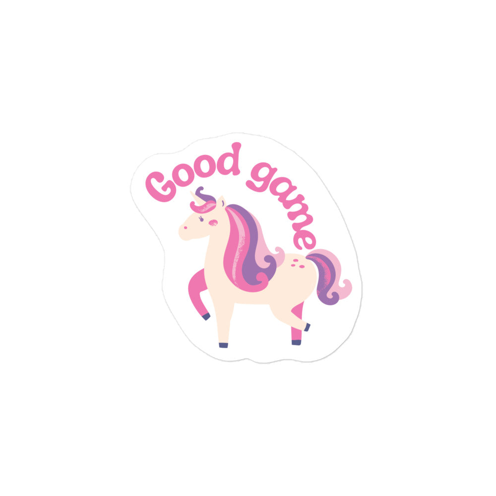 Good game unicorn sticker