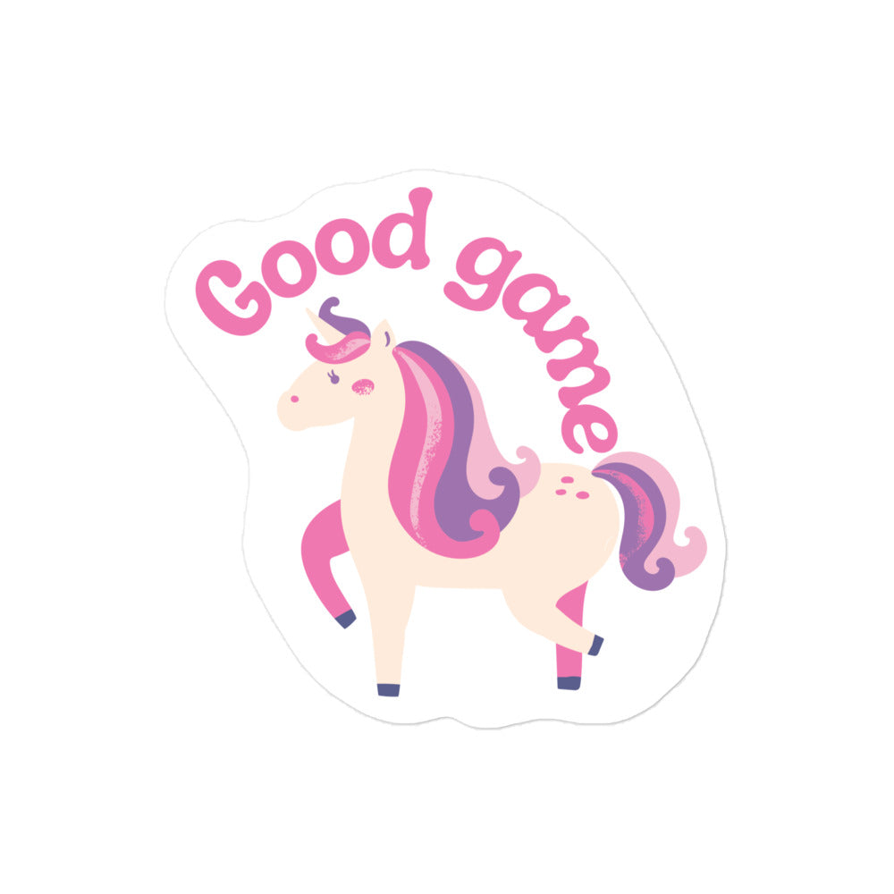 Good game unicorn sticker