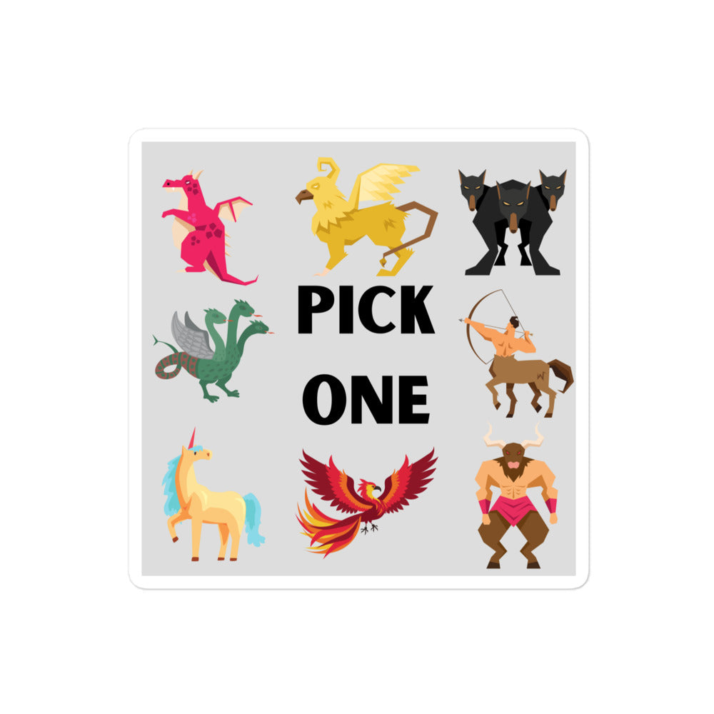 Pick one sticker