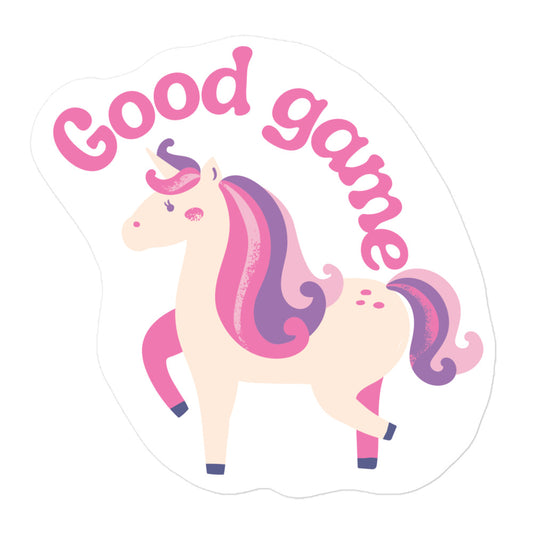 Good game unicorn sticker